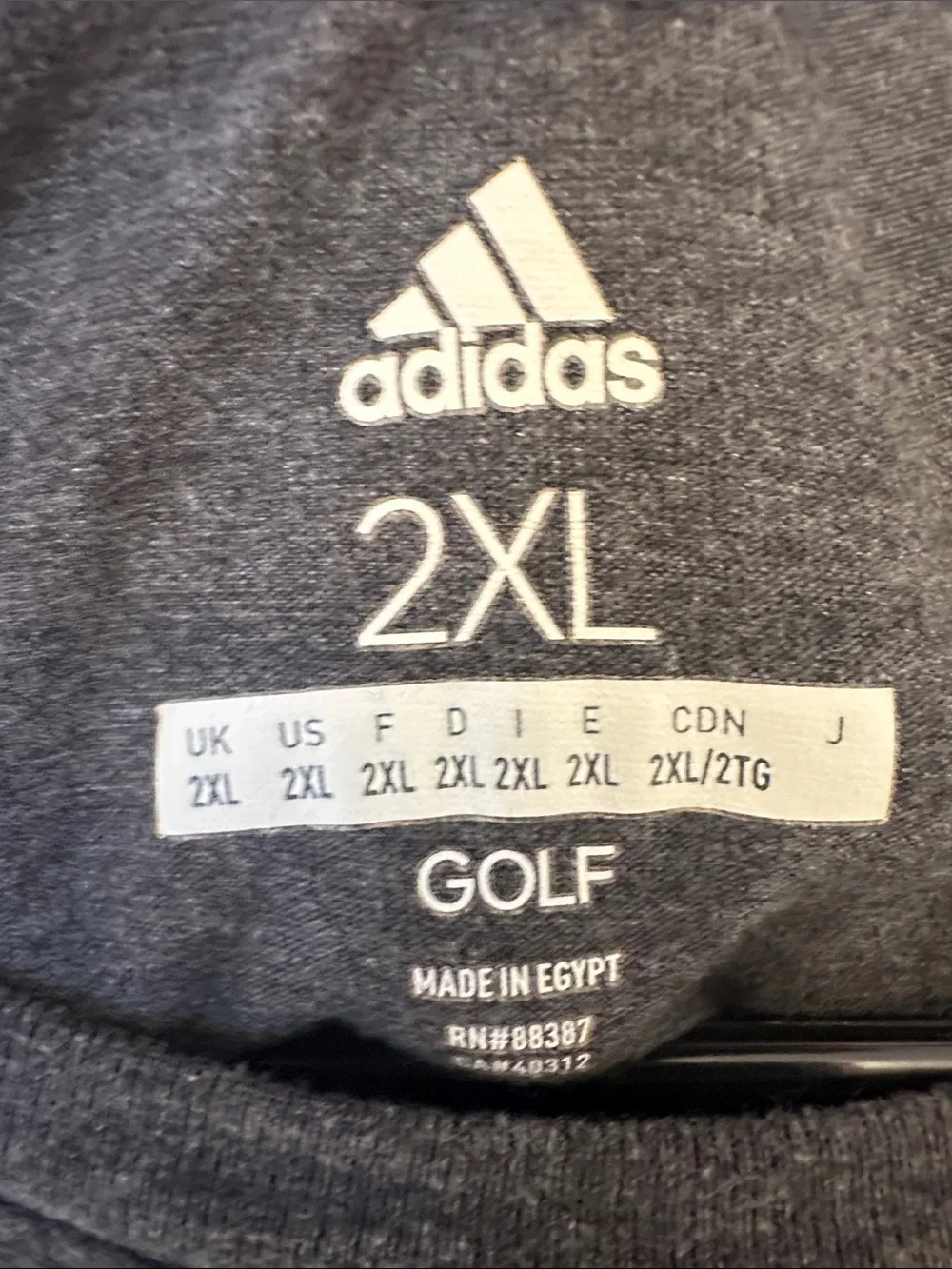 adidas Dark Gray Tee with White Logo